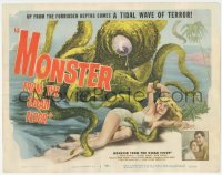 3r0849 MONSTER FROM THE OCEAN FLOOR TC 1954 great image of the beast attacking sexy girl!