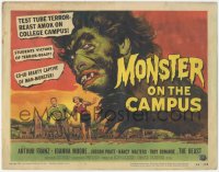 3r0850 MONSTER ON THE CAMPUS TC 1958 Reynold Brown art of test tube terror amok on the college!