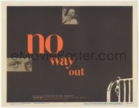 3r0863 NO WAY OUT TC 1950 Widmark's eyes & terrified Linda Darnell, great design by Eric Nitsche!
