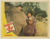 3r1324 RAIDERS OF SUNSET PASS LC 1943 Eddie Dew, Smiley Burnette & cowboy with guns drawn!