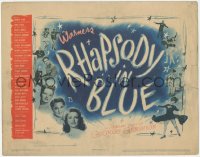 3r0891 RHAPSODY IN BLUE TC 1945 Robert Alda as George Gershwin, Al Jolson in blackface pictured!