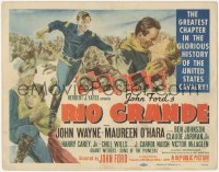 3r0893 RIO GRANDE TC 1950 great artwork of John Wayne & Maureen O'Hara, directed by John Ford!