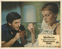 3r1346 ROSEMARY'S BABY LC #6 1968 Mia Farrow eating in bed by John Cassavetes, Roman Polanski!