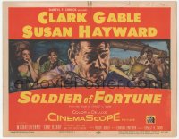 3r0919 SOLDIER OF FORTUNE TC 1955 art of Clark Gable with gun by sexy Susan Hayward in Hong Kong!