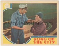 3r1383 SONG OF THE CITY LC 1937 great close up of Dean Jagger threatening Nat Pendleton on ship!