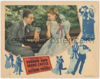 3r1394 STORY OF VERNON & IRENE CASTLE LC 1939 great c/u of Fred Astaire & Ginger Rogers on bench!