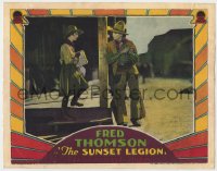3r1407 SUNSET LEGION LC 1928 cowboy Fred Thomson stares at pretty Edna Murphy standing outside!