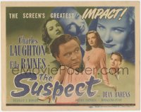 3r0927 SUSPECT TC 1944 Charles Laughton, sexy Ella Raines, directed by Robert Siodmak!