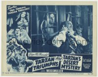 3r1420 TARZAN TRIUMPHS/TARZAN'S DESERT MYSTERY LC #6 1949 Sheffield watches Weissmuller choke guy!
