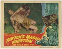 3r1423 TARZAN'S MAGIC FOUNTAIN LC #8 1949 Lex Barker fighting native in wacky leopardskin outfit!