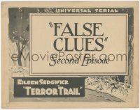 3r0933 TERROR TRAIL chapter 2 TC 1921 Eileen Sedgwick, Universal serial, False Clues, very rare!