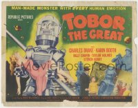 3r0938 TOBOR THE GREAT TC 1954 man-made funky robot with every human emotion holding sexy girl!
