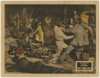 3r1451 TONY RUNS WILD LC 1926 Tom Mix punching bad guy as another escapes with Jacqueline Logan!