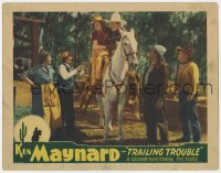3r1457 TRAILING TROUBLE LC 1937 Ken Maynard & Londa Andre riding on his horse Tarzan!