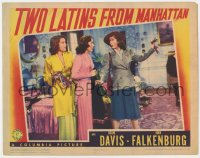 3r1463 TWO LATINS FROM MANHATTAN LC 1941 Joan Davis, Jinx Falkenburg & Joan Woodbury in bedroom!