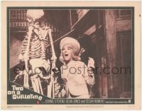 3r1464 TWO ON A GUILLOTINE LC #6 1965 great image of Connie Stevens screaming at skeleton!