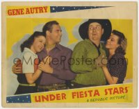 3r1466 UNDER FIESTA STARS LC 1941 cowboys Gene Autry & Smiley Burnette both have pretty girls!