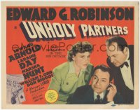 3r0946 UNHOLY PARTNERS TC 1941 Edward G. Robinson, gambler Edward Arnold & Laraine Day in Manhattan!