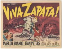 3r0953 VIVA ZAPATA TC 1952 art of Marlon Brando, Jean Peters & Anthony Quinn, John Steinbeck!