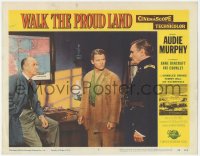 3r1473 WALK THE PROUD LAND LC #5 1956 Audie Murphy, Morris Ankrum & Addison Richards in office!