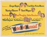 3r0017 WE'RE NOT MARRIED TC 1952 artwork of Ginger Rogers, sexy young Marilyn Monroe & others!