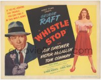 3r0959 WHISTLE STOP TC 1946 close up of George Raft, sexy full-length Ava Gardner, Tom Conway