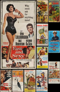 3s0105 LOT OF 11 FOLDED THREE-SHEETS 1950s-1960s great images from a variety of different movies!