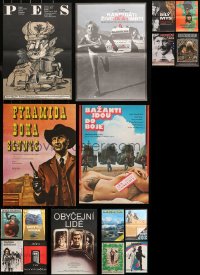 3s0606 LOT OF 17 FORMERLY FOLDED 12X17 CZECH POSTERS 1960s-1980s images from a variety of movies!