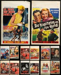 3s0614 LOT OF 16 FORMERLY FOLDED BELGIAN POSTERS 1950s-1970s a variety of cool movie images!