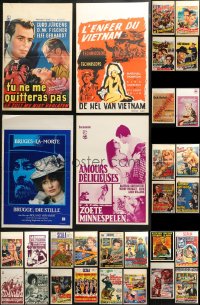 3s0608 LOT OF 34 FORMERLY FOLDED BELGIAN POSTERS 1950s-1970s great images from a variety of movies!