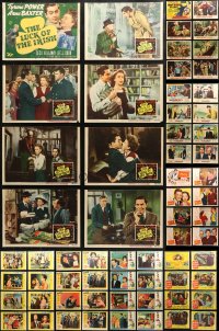 3s0333 LOT OF 80 TRIMMED LOBBY CARDS 1940s-1960s complete sets from a variety of different movies!