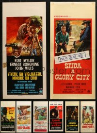3s0633 LOT OF 10 FORMERLY FOLDED COWBOY WESTERN ITALIAN LOCANDINAS 1950s-1970s cool movie images!