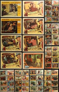 3s0338 LOT OF 65 COWBOY WESTERN LOBBY CARDS 1950s-1960s incomplete sets from a variety of movies!