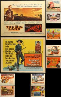 3s0702 LOT OF 11 UNFOLDED COWBOY WESTERN HALF-SHEETS 1950s-1960s images from a variety of movies!