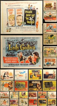 3s0664 LOT OF 30 FORMERLY FOLDED HALF-SHEETS 1950s-1960s great images from a variety of movies!