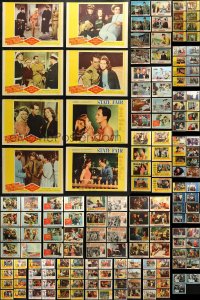 3s0273 LOT OF 195 TRIMMED LOBBY CARDS 1950s-1960s incomplete sets from a variety of movies!