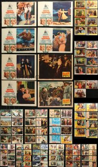 3s0307 LOT OF 131 TRIMMED LOBBY CARDS 1940s-1960s incomplete sets from a variety of movies!