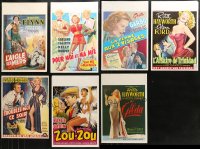 3s0605 LOT OF 7 UNFOLDED BELGIAN REPRODUCTION POSTERS 1970s great images from a variety of movies!