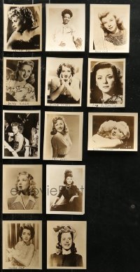3s0503 LOT OF 13 1940S MOVIE STAR 4X5 PHOTOS 1940s great portraits of leading & supporting ladies!