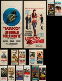 3s0621 LOT OF 19 FORMERLY FOLDED ITALIAN LOCANDINAS 1960s-1970s a variety of movie images!