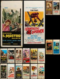 3s0622 LOT OF 18 FORMERLY FOLDED ITALIAN LOCANDINAS 1960s-1970s a variety of movie images!
