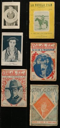 3s0526 LOT OF 6 BUSTER KEATON SPANISH CANDY CARDS AND MAGAZINES 1920s great images!