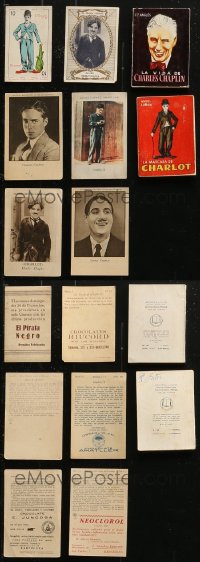 3s0509 LOT OF 7 CHARLIE CHAPLIN SPANISH CANDY CARDS AND SOFTCOVER BOOKS 1910s-1940s cool images!