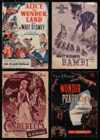 3s0495 LOT OF 4 WALT DISNEY AUSTRIAN PROGRAMS 1950s Alice in Wonderland, Bambi, Cinderella!