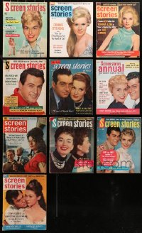3s0433 LOT OF 10 SCREEN STORIES MOVIE MAGAZINES 1960s-1970s filled with great images & articles!