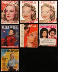 3s0440 LOT OF 7 MOVIE MAGAZINES 1930s-1960s filled with great images & articles!