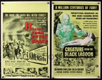 3s0044 LOT OF 2 BENTON REPRO WINDOW CARDS 1990s Creature from the Black Lagoon, It Came From Outer Space