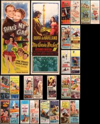 3s0641 LOT OF 25 FORMERLY FOLDED INSERTS 1950s great images from a variety of different movies!