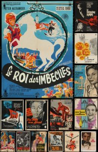 3s0755 LOT OF 19 FORMERLY FOLDED 23X32 FRENCH POSTERS 1950s-1970s a variety of movie images!