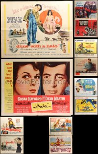 3s0698 LOT OF 14 FORMERLY FOLDED HALF-SHEETS 1950s-1960s great images from a variety of movies!